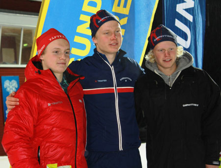 H 17-18-pallen: Björn Sandström, Axel Ekström och Filip Danielsson. FOTO: Anders Andersson.