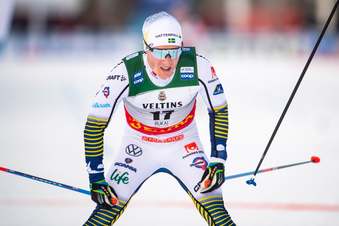Jens Burman hade sjätte åktid och åkte upp sig till 13:e plats. FOTO: Bildbyrån/Carl Sandin.