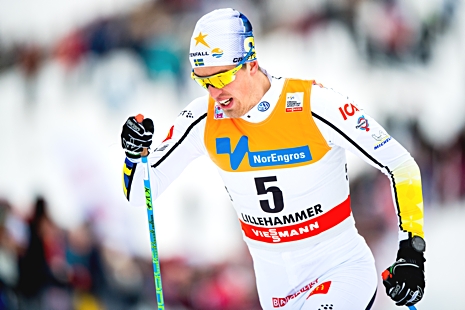 Calle Halfvarsson åkte bra under sprinttävlingarna i Lillehammer. I finalen åkte han in som fyra. FOTO: Jon Olav Nesvold/Bildbyrån.