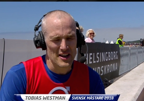 Tobias Westman bjöd på några härliga kommentarer i intervju med SVT. FOTO: Från SVT:s sändning.