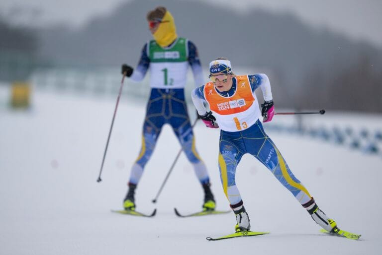Sverige spurtade om medaljerna i mixedstafetten