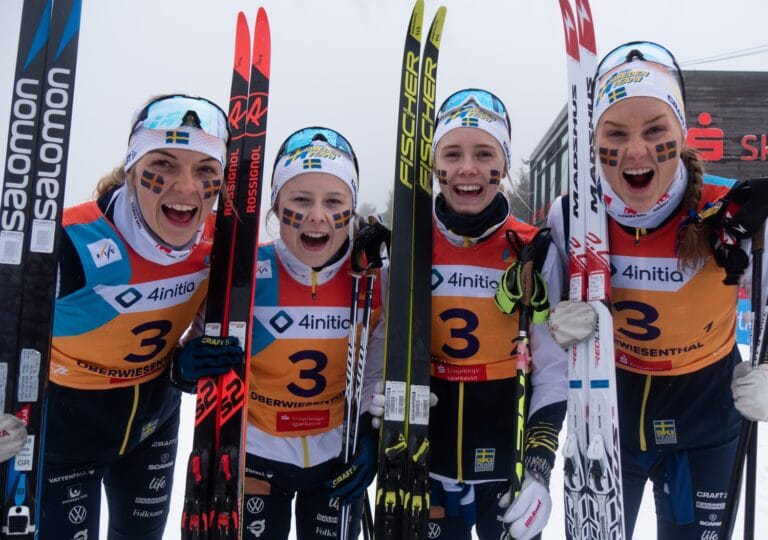 Svenskt stafettbrons efter två diskningar