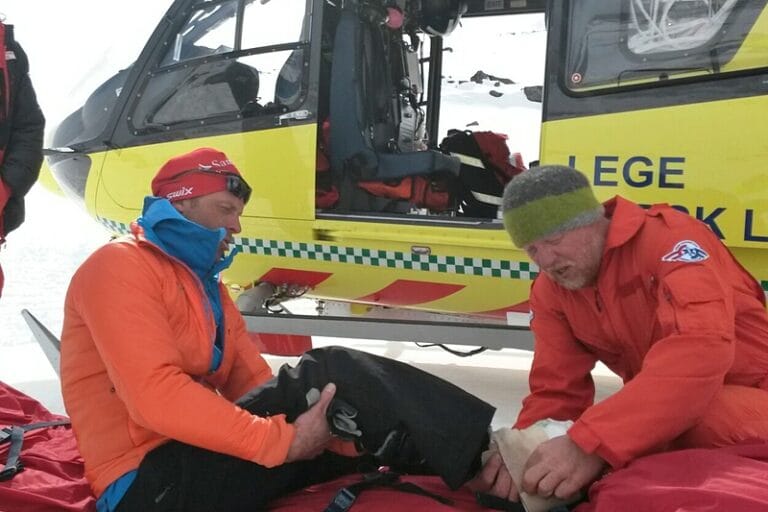 Anders Aukland bröt fotleden på fjället