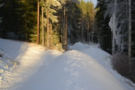 Mycket snö tillverkad i Bergebo