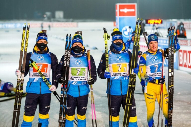 Sverige tvåa bakom Norge på stafetten i Kontiolahti
