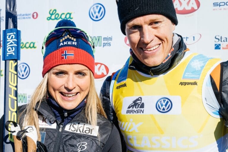 Petter Eliasson med ledarvästen till Årefjällsloppet
