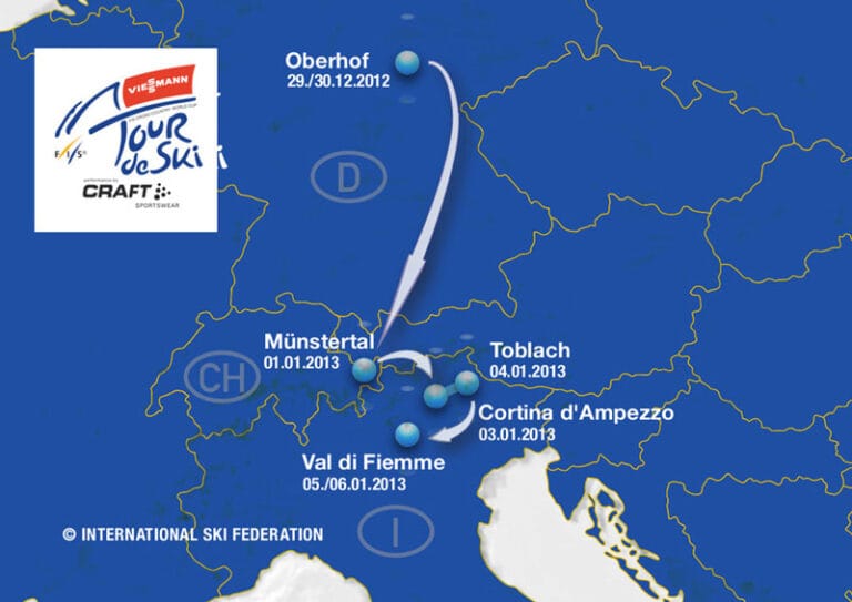 Tour de Ski: Sju etapper från Oberhof  till Val di Fiemme