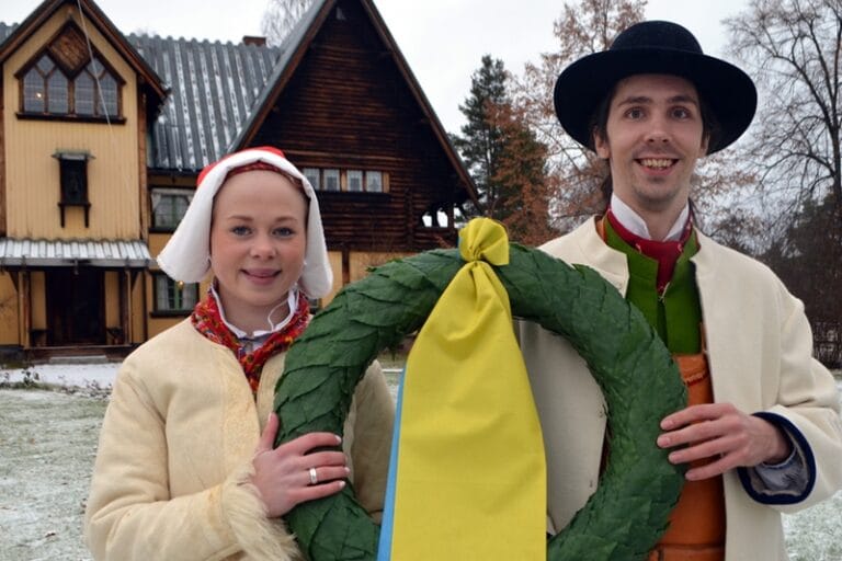 Hanna Eriksson kranskulla och Johan Wellert kransmas