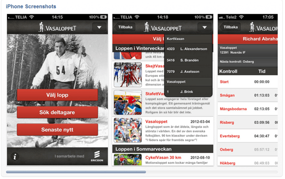 Följ dina åkare med Vasaloppets nya app
