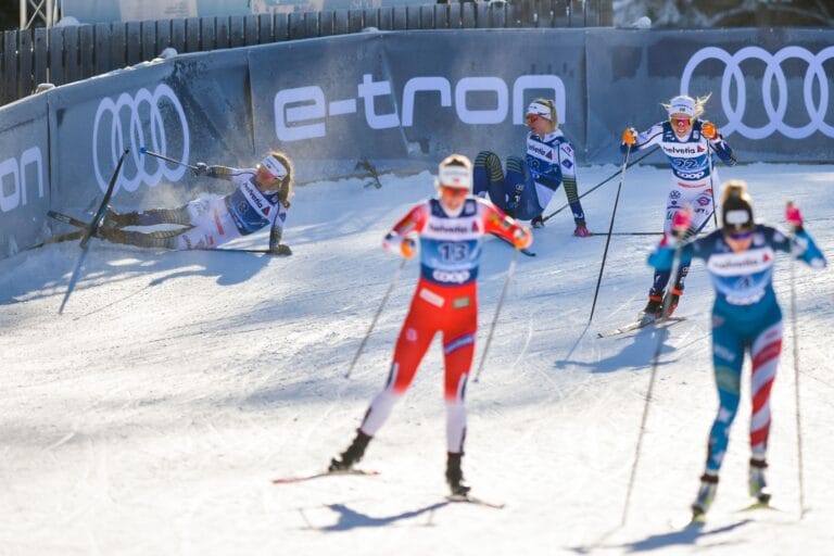 Svenskorna föll och bommade sprintfinalen