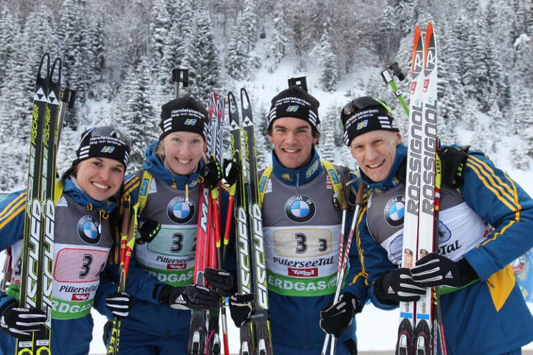 Sverige fyra i mixedstafett