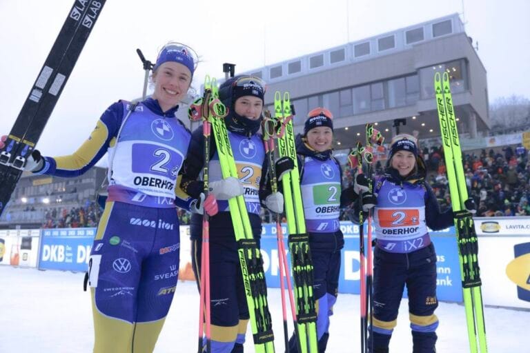 Svensk pallplats i damstafetten