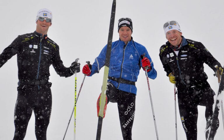 Jönsson, Södergren och Cologna på skidtur, i september