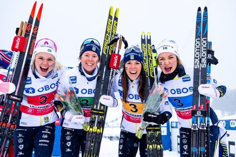 Fin tredjeplats av Sveriges stafettdamer