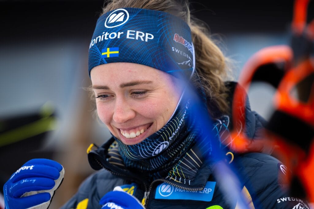 Elvira Öberg under mediadagarna i Idre Fjäll 2024