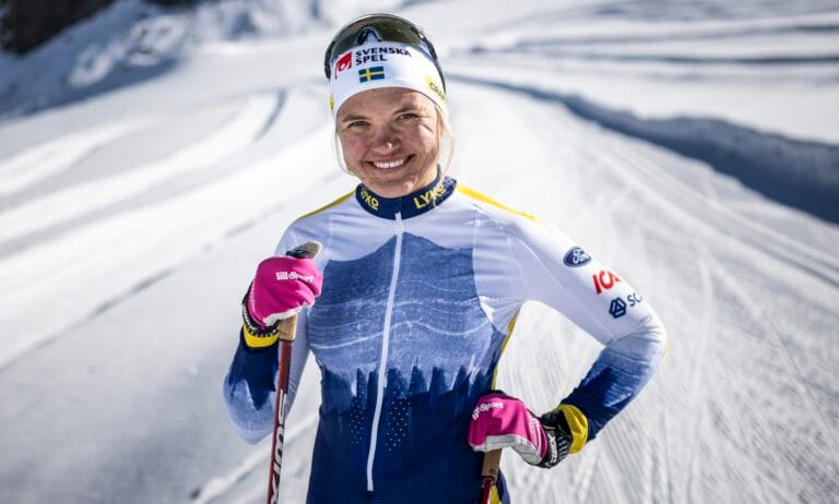 Linn Svahn under träningsläger i Val Senales