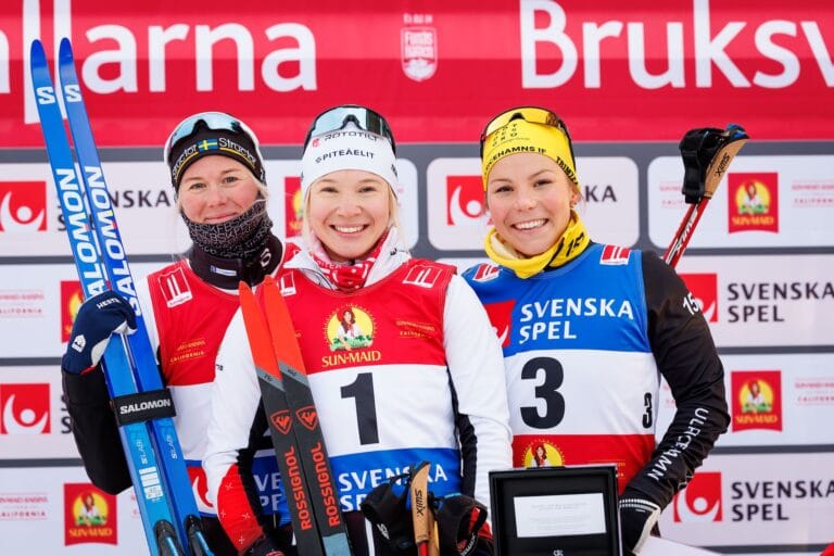 Det var prologvinnarna Jonna Sundling och Edvin Anger som var starkast när sprinten i Bruksvallarna avgjordes.