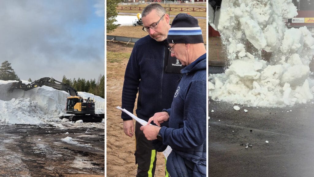 Tidig snö på mora skidstadion inför årets Vasalopp
