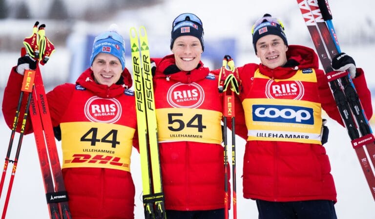 Harald Østberg Amundsen på pallen i Lillehammer