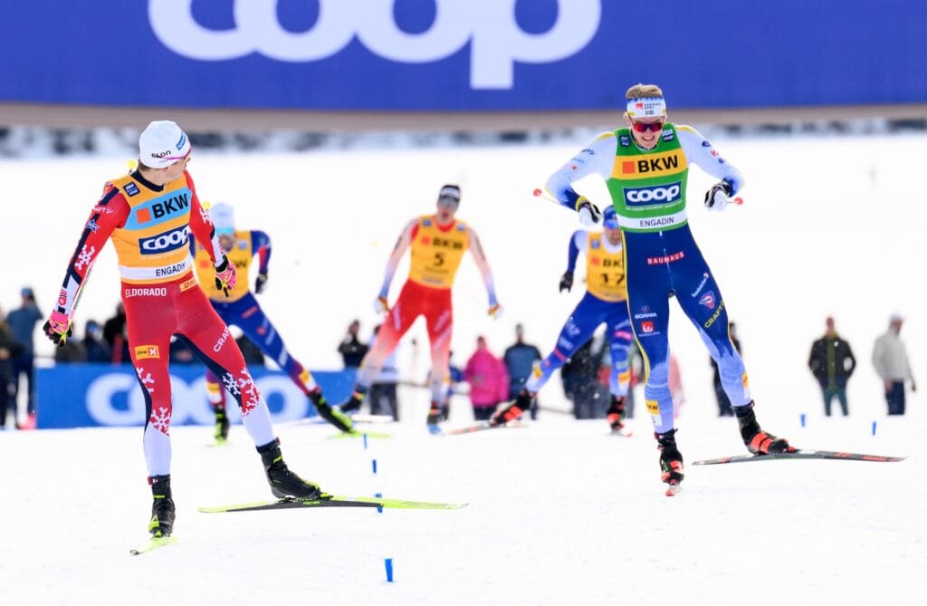 Edvin Anger andas Klæbo i nacken.