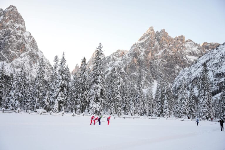 Omgivningarna kring tävlingsområdet för 3 Zinnen Ski Marathon och La Venosta ITT: Melago-Kapron