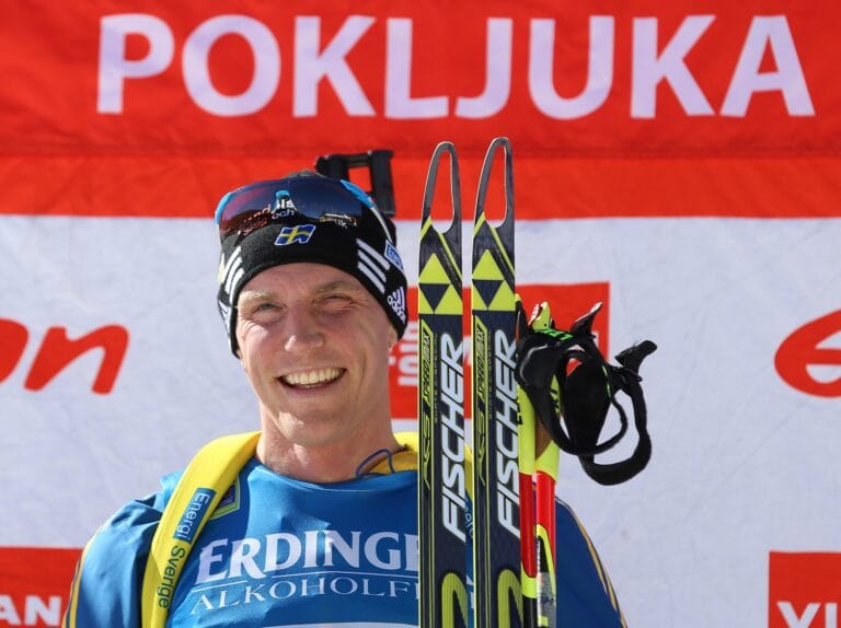Björn Ferry efter världscuptävlingen i Pokljuka 2014.