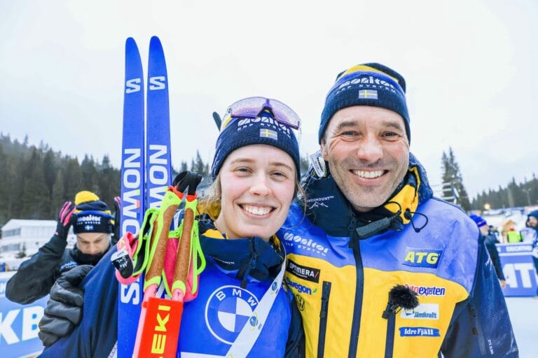 Världscupen var i Pokljuka under 2023. Här är svenska världscuplaget till Pokljuka.