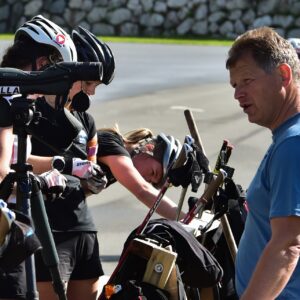 Lara Wagner (AUT), Reinhard Gösweiner (AUT) - Biathlon summer training, Hochfilzen (AUT).