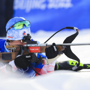 15.02.2022, Beijing, China (CHN): Eduard Latypov (ROC) - XXIV. Olympic Winter Games Beijing 2022, Biathlon, relay men, Beijing (CHN).