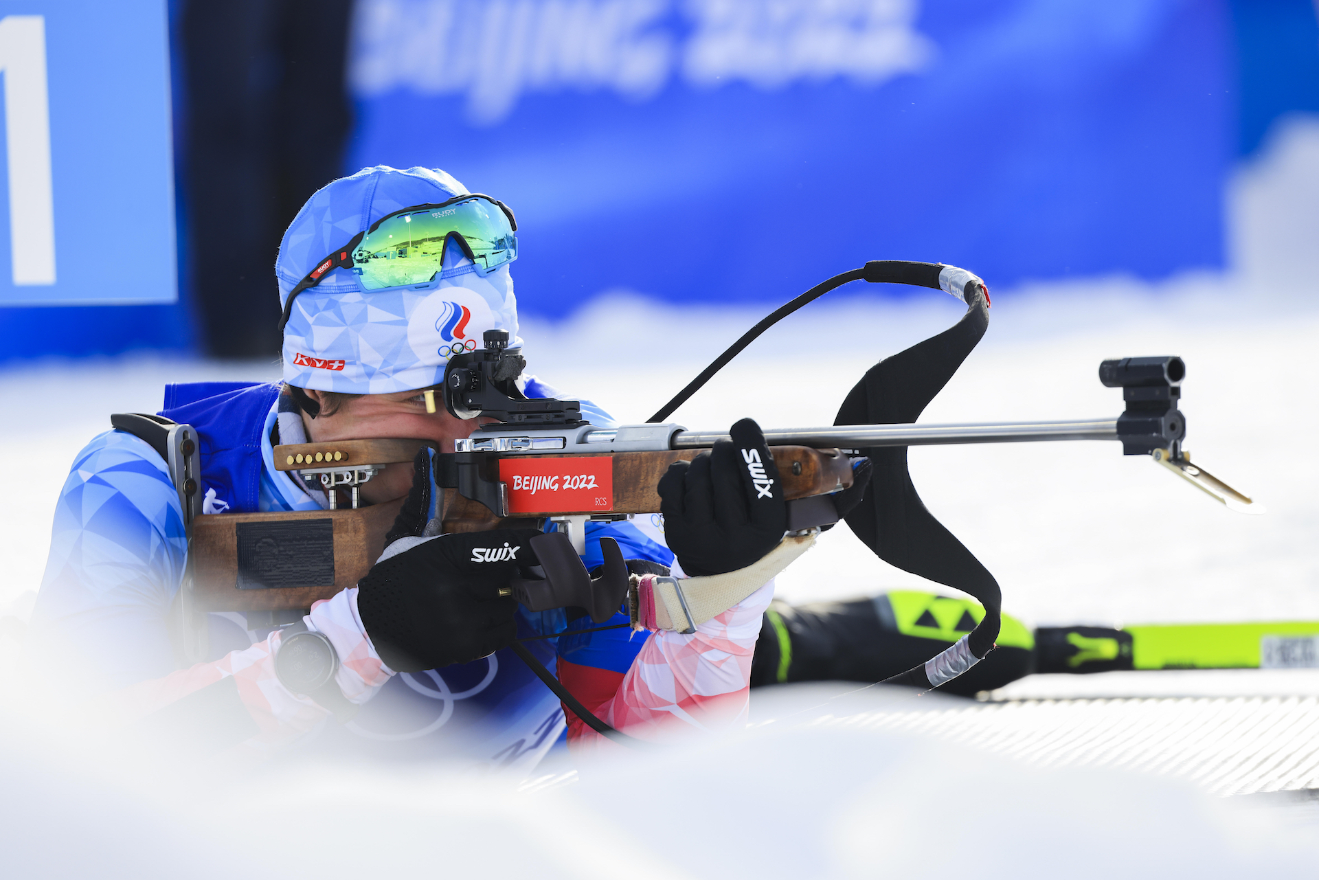 15.02.2022, Beijing, China (CHN): Eduard Latypov (ROC) - XXIV. Olympic Winter Games Beijing 2022, Biathlon, relay men, Beijing (CHN).